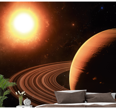 3d outer space and saturn 3d mural wallpaper - TenStickers