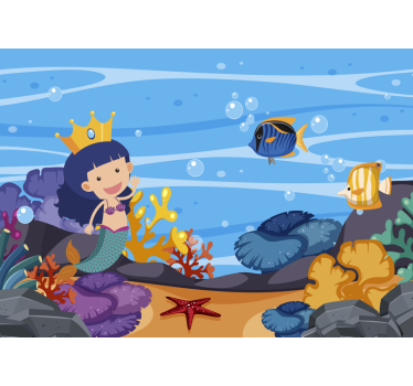 Wall mural mermaid for kids - TenStickers