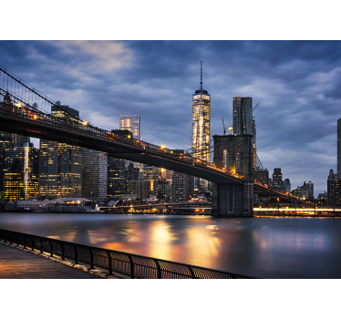 New York city lights skyline wall mural - TenStickers