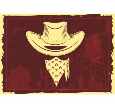 Kids wall mural cowboy hat and bandana design - TenStickers