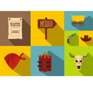 Kids wall mural wanted mexico theme - TenStickers
