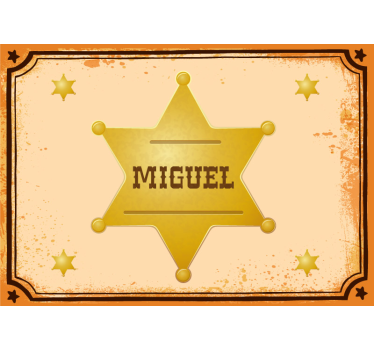 Personalized Sheriff Star kids wall mural - TenStickers