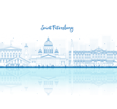 Saint Petersburg Skyline mural wallpaper - TenStickers