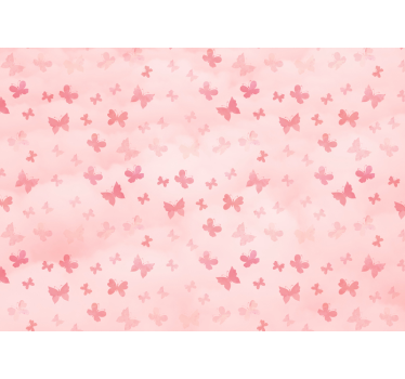 Pink butterflies pink mural wallpaper - TenStickers