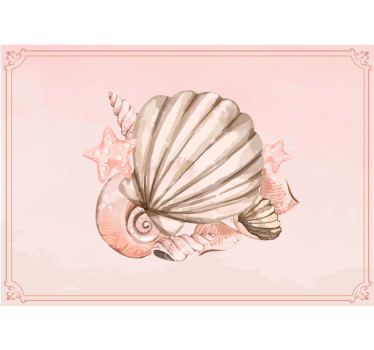 Kids wall mural seashell and starfish design - TenStickers