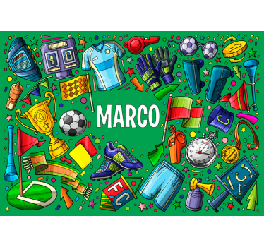 football passion with name custom murals - TenStickers