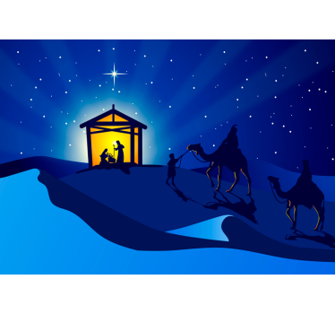 Cute children's christmas scene winter wonderland wall mural - TenStickers