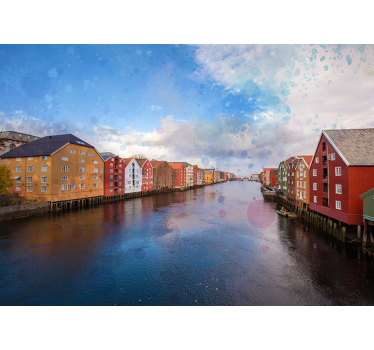 Tondheim's river  mural wallpaper - TenStickers