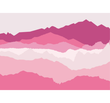 Pink mountains mountain mural - TenStickers