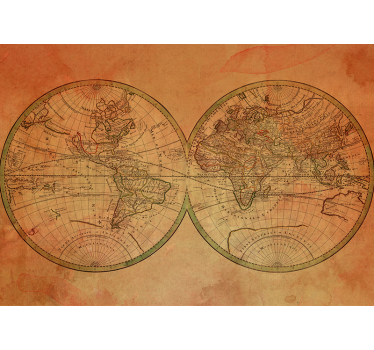World map mural vintage global atlas - TenStickers