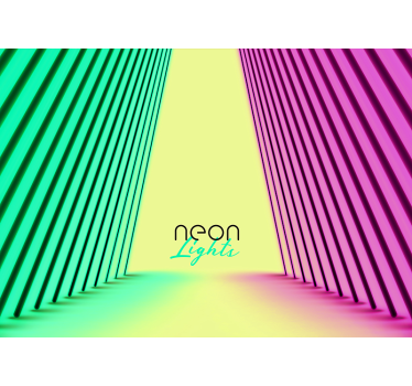 Red green neon light stage 3d mural wallpaper - TenStickers
