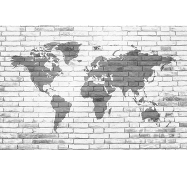 World map mural global map outline - TenStickers