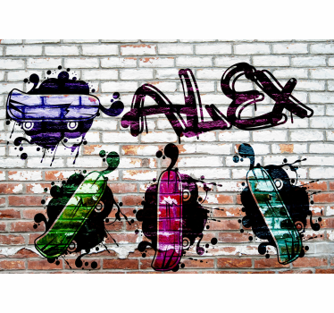 Coloured skateboards wall murals for teenage bedrooms - TenStickers