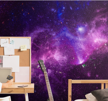 Abstract splashed purple galaxy wall murals for teenage bedrooms - TenStickers