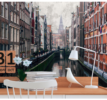 Amsterdam wall mural amsterdam waterway view - TenStickers