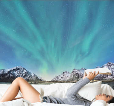 Aurora light in mountains  wall murals - TenStickers