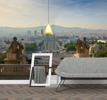 Barcelona fountain Montjuic Lounge Photo Wallpaper - TenStickers