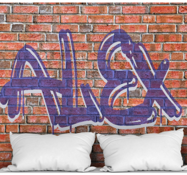 Brick wall and name wall murals for teenage bedrooms - TenStickers