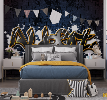 Brick wall with name Teenage wall mural - TenStickers