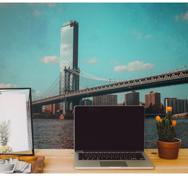 Brooklyn Bridge Perspective new york wall mural - TenStickers