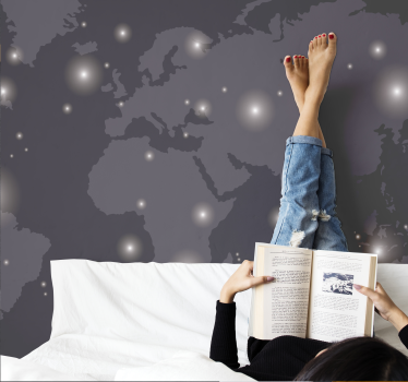 Celestial World Map world map mural - TenStickers