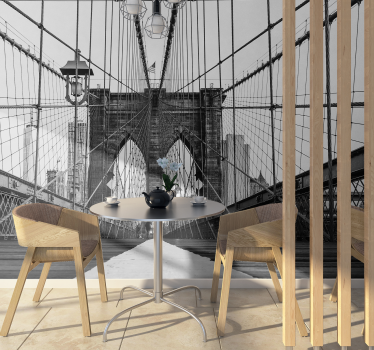 City wall mural brooklyn bridge perspective view - TenStickers