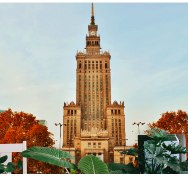 City wall mural palace of culture mural - TenStickers