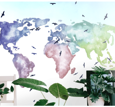 Colorful Worldwide Map world map mural - TenStickers