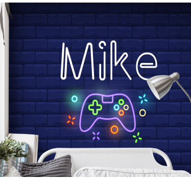 Gaming controller with neon lights custom wall mural - TenStickers