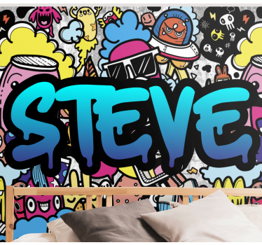 Customisable graffiti name custom murals - TenStickers