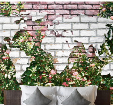 Flowering world map world map mural - TenStickers