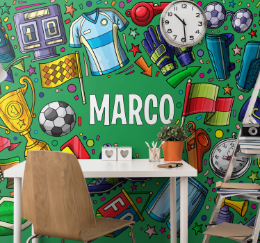 football passion with name custom murals - TenStickers