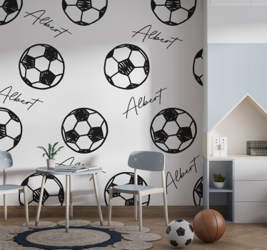 Football with name Kids wall mural - TenStickers