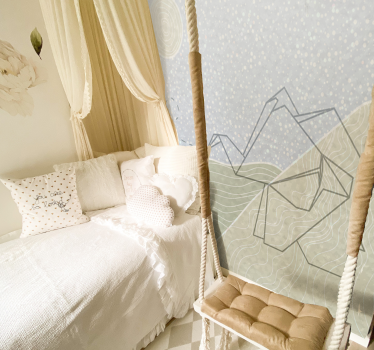 Kids wall mural japandi elephant design - TenStickers
