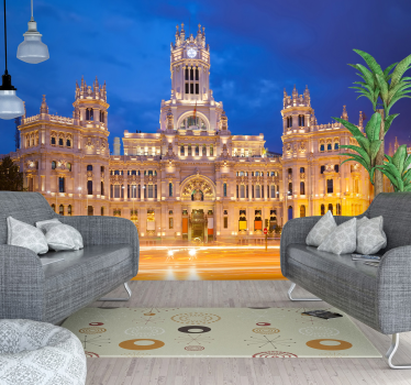 Illuminated Cityscape madrid wall mural - TenStickers