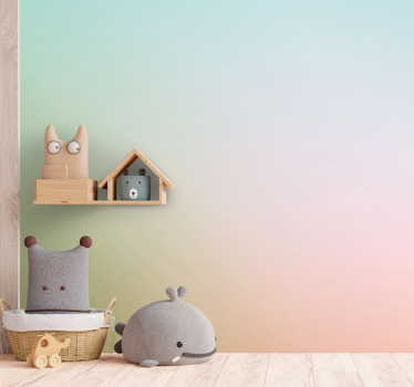 "Kawaii" Style pastel rainbow abstract mural - TenStickers