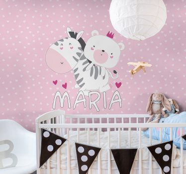 Kids wall mural adorable animal companions - TenStickers