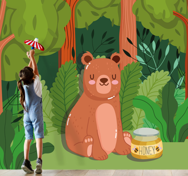 Kids wall mural adorable bear art - TenStickers