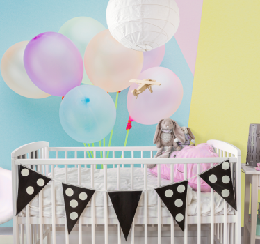 Kids wall mural colorful balloon display - TenStickers