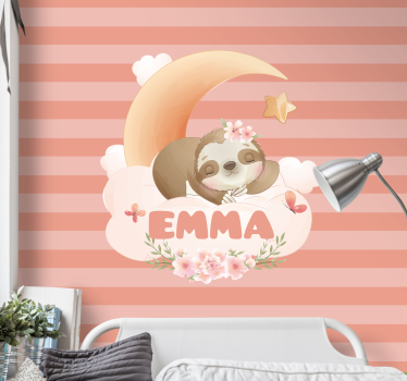 Kids wall mural sloth under the moon - TenStickers