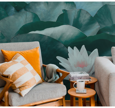 Lotus Bloom Close-up flower mural - TenStickers