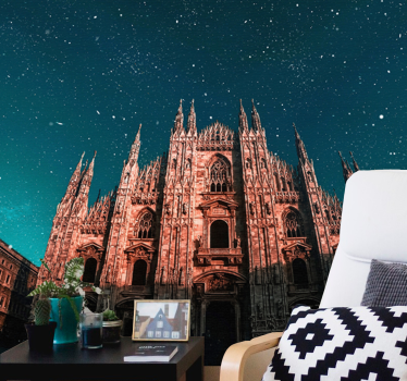 Madrid wall mural milan cathedral night scene - TenStickers