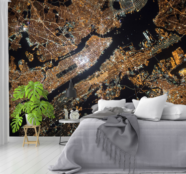 Manhattan at a bird's eye view new york wall mural - TenStickers