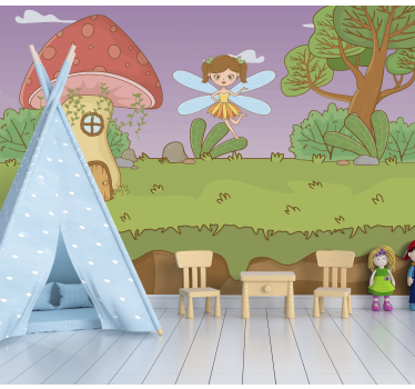 Mushroom and Fairy Children´s Wall Murals - TenStickers