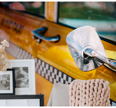 New york wall mural iconic yellow taxi artwork - TenStickers
