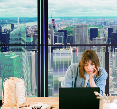 Open window views to Manhattan new york mural wallpaper - TenStickers