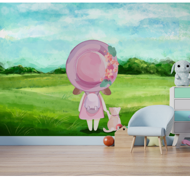 Pastoral Fantasy Scene kids wall mural - TenStickers
