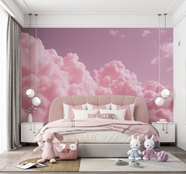 Cloudy pink sky children's wall mural - TenStickers