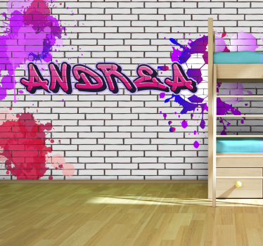 Rose/purple graffiti soccer wall Urban Art Wall Mural - TenStickers
