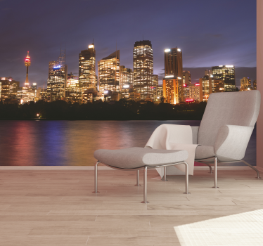 Sydney view at night Wall Murals for Bedrooms - TenStickers